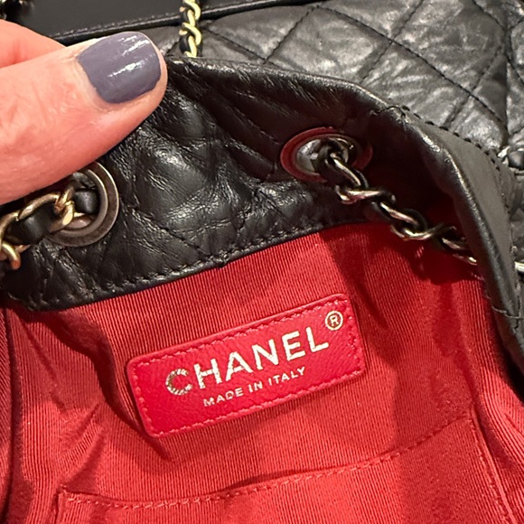 CHANEL Gabrielle Mini Backpack Chain Bag in Quilted Black Leather - Picture 13 of 16